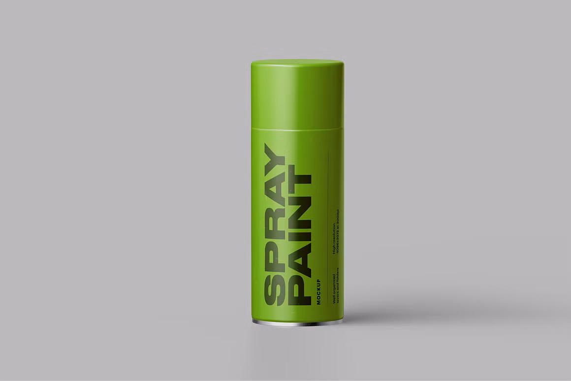 Spray Paint Can Mockup PSD preview 8